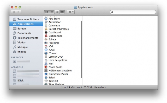 Mac OS X.7 fenêtre Finder