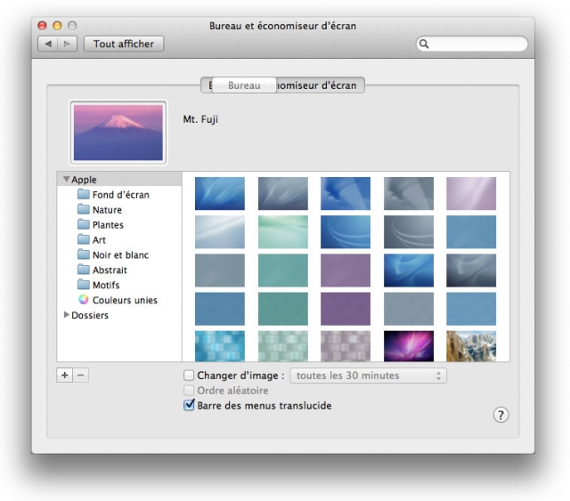 Mac OS X Lion nouveau slider en action