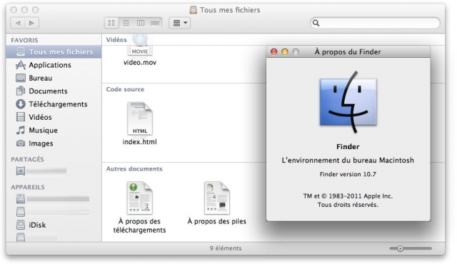 Finder - l'environnement du bureau Macintosh