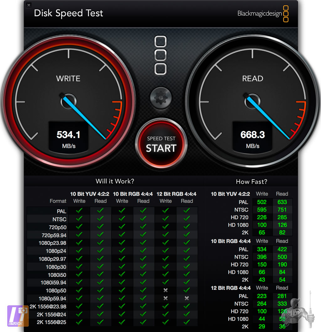 SSD Crucial M500 960 Go RAID 0 under SpeedDisk Test 2.2