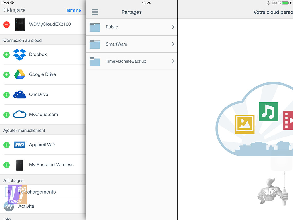 Application mobile My Cloud iPad
