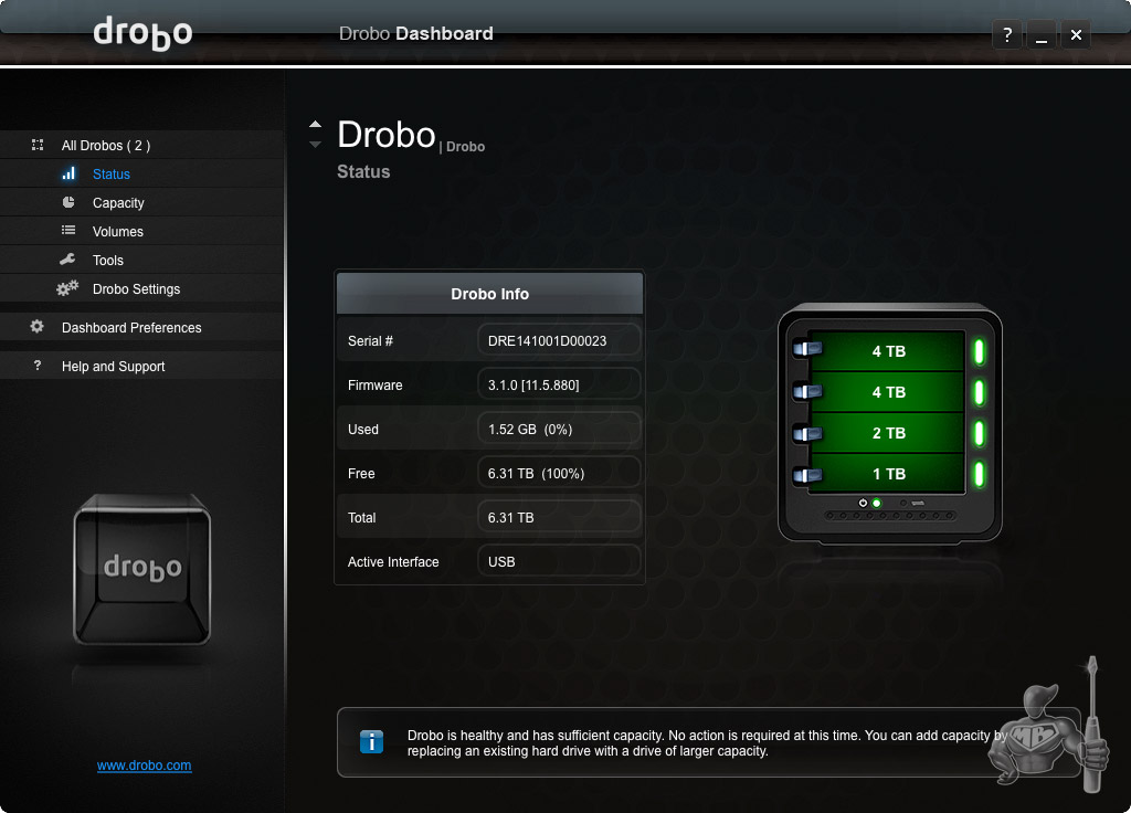 Drobo Software 3 Gen - Interface Drobo 3 7me Génération