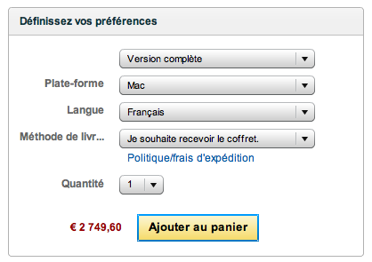 Adobe CS5 Design Premium boxed copy French